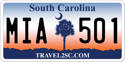 SC license plate MIA501