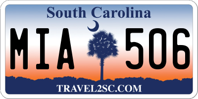 SC license plate MIA506
