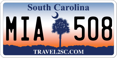 SC license plate MIA508
