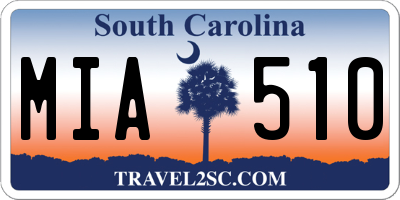 SC license plate MIA510