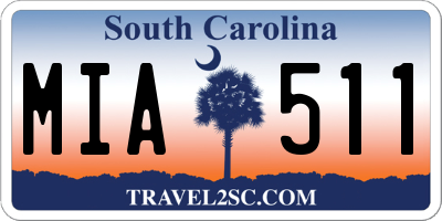 SC license plate MIA511