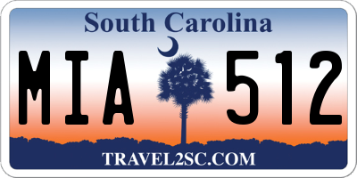 SC license plate MIA512