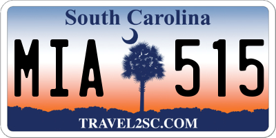 SC license plate MIA515