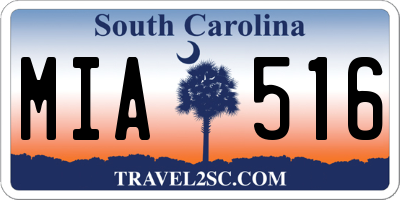 SC license plate MIA516