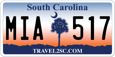 SC license plate MIA517