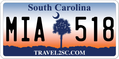 SC license plate MIA518