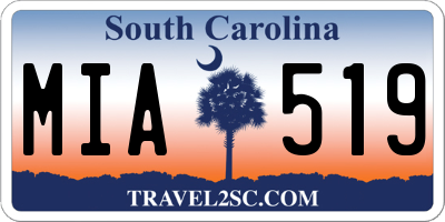 SC license plate MIA519