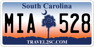 SC license plate MIA528