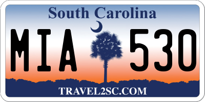 SC license plate MIA530