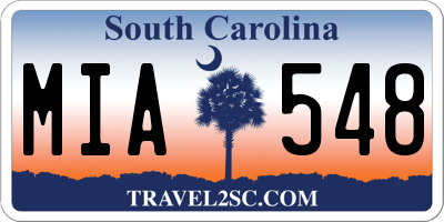 SC license plate MIA548