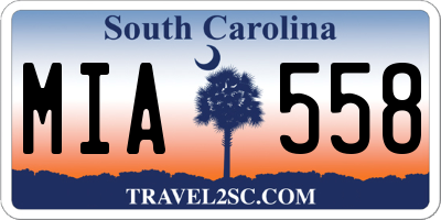 SC license plate MIA558