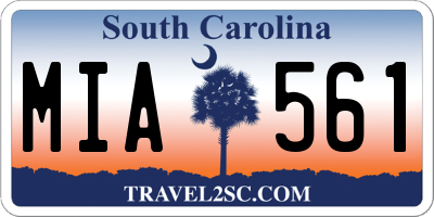 SC license plate MIA561