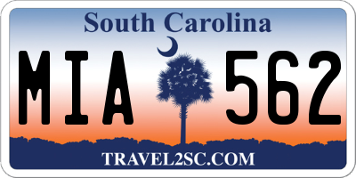 SC license plate MIA562