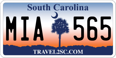 SC license plate MIA565