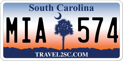 SC license plate MIA574