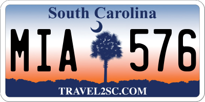 SC license plate MIA576