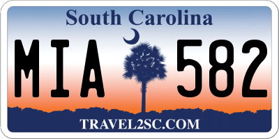 SC license plate MIA582