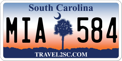 SC license plate MIA584
