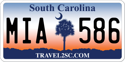 SC license plate MIA586