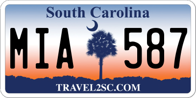SC license plate MIA587
