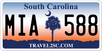 SC license plate MIA588