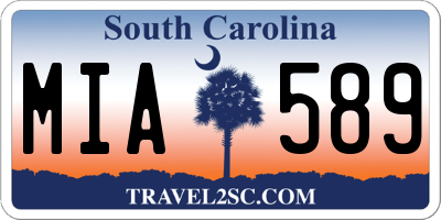 SC license plate MIA589