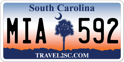 SC license plate MIA592