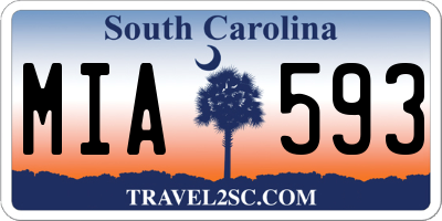 SC license plate MIA593