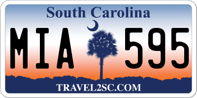 SC license plate MIA595