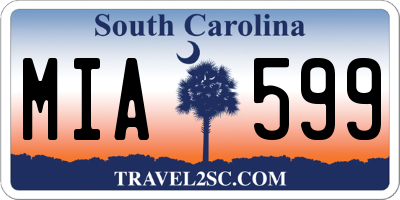 SC license plate MIA599