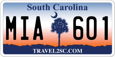SC license plate MIA601
