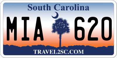 SC license plate MIA620