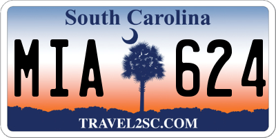 SC license plate MIA624