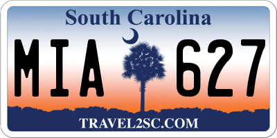 SC license plate MIA627