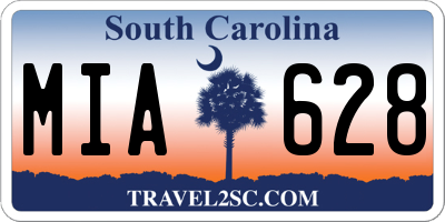SC license plate MIA628