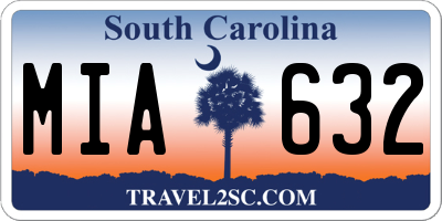 SC license plate MIA632