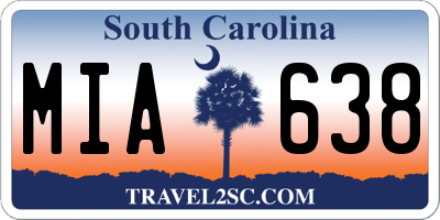 SC license plate MIA638