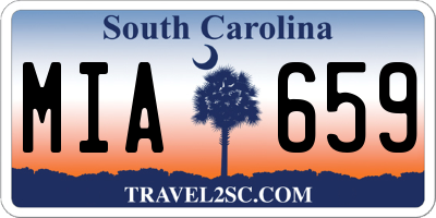 SC license plate MIA659