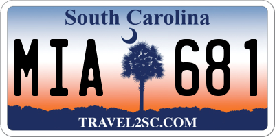 SC license plate MIA681