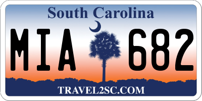 SC license plate MIA682