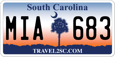 SC license plate MIA683