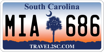 SC license plate MIA686
