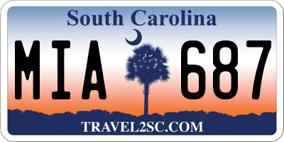 SC license plate MIA687