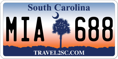 SC license plate MIA688