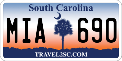 SC license plate MIA690