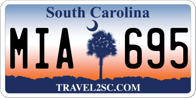 SC license plate MIA695