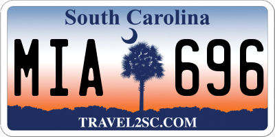 SC license plate MIA696