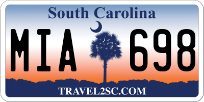 SC license plate MIA698