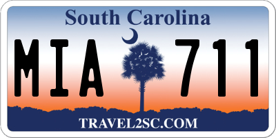 SC license plate MIA711