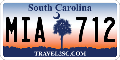SC license plate MIA712